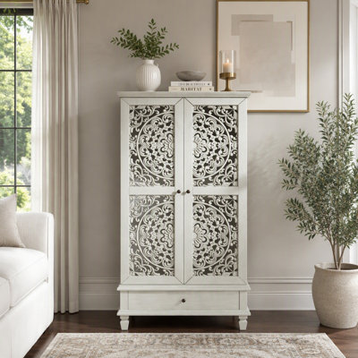 6-Drawer Double Dresser with Metal Handles & Solid Wood Legs