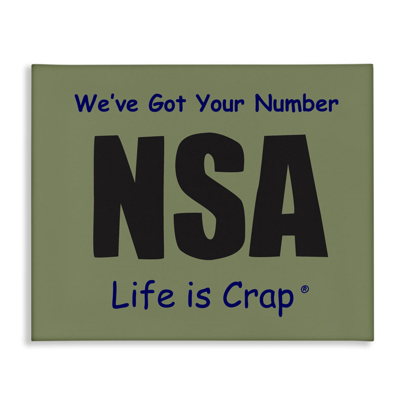 «Got Your Number NSA», art mural sur toile par LIC, H 24 po x l 30 po