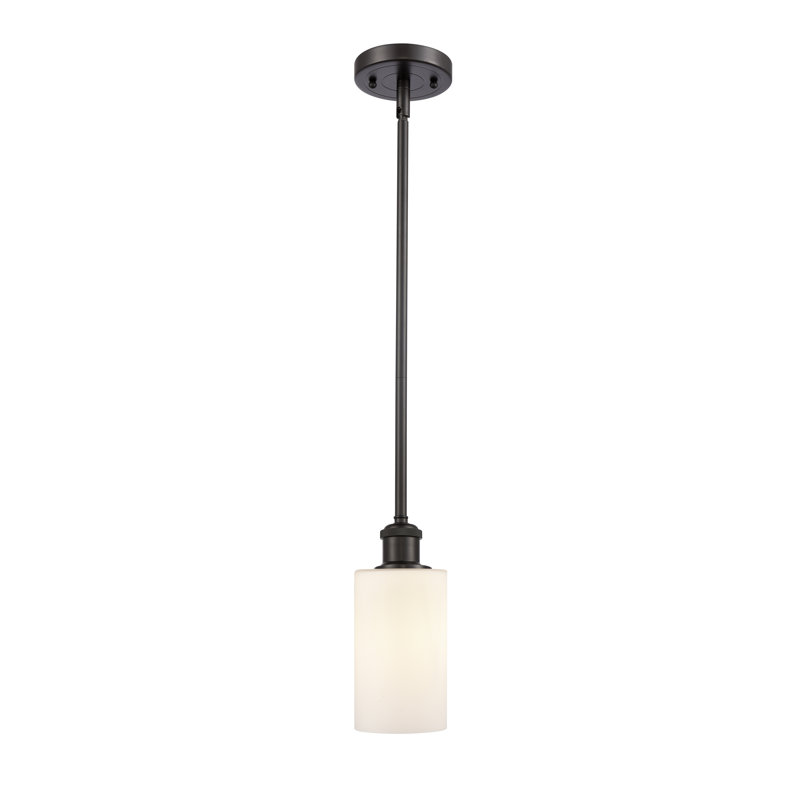 Glessite 1 - Light Single Cylinder Pendant, White, LED, Oil Rubbed Bronze