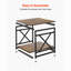 Table de bout, table d'appoint carrée à 2 niveaux avec tablettes de rangement ouvertes, table de chevet moderne avec structure en X en métal, canapé-lit en bois pour salon, chambre à coucher, bureau, dortoir