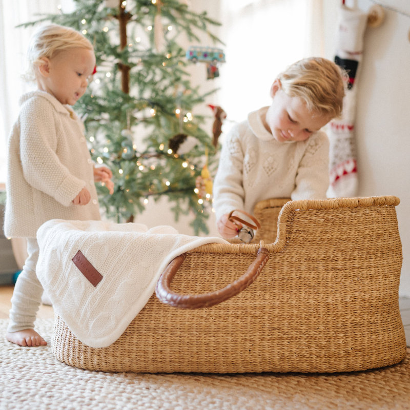 Cotton Blend Stroller Blanket, Ivory