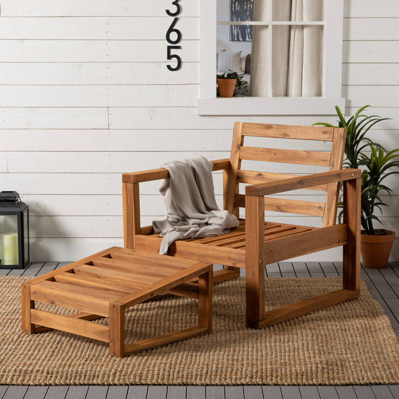 Abhishek Outdoor Lounge Chair with Ottoman