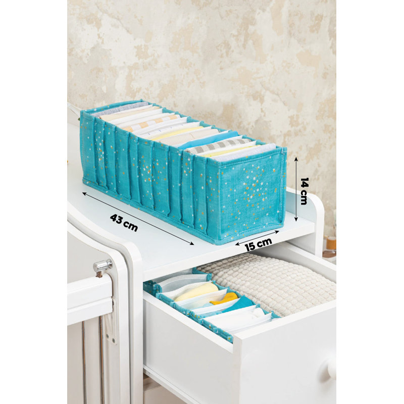 Panier de rangement élégant en feutre, bleu, 16,9 x 5,5 x 5,9 pouces | 100% polypropylène, durable et léger | Idéal pour organiser les jouets, les vêtements ou la décoration intérieure | Conception polyvalente pour n'importe quelle pièce