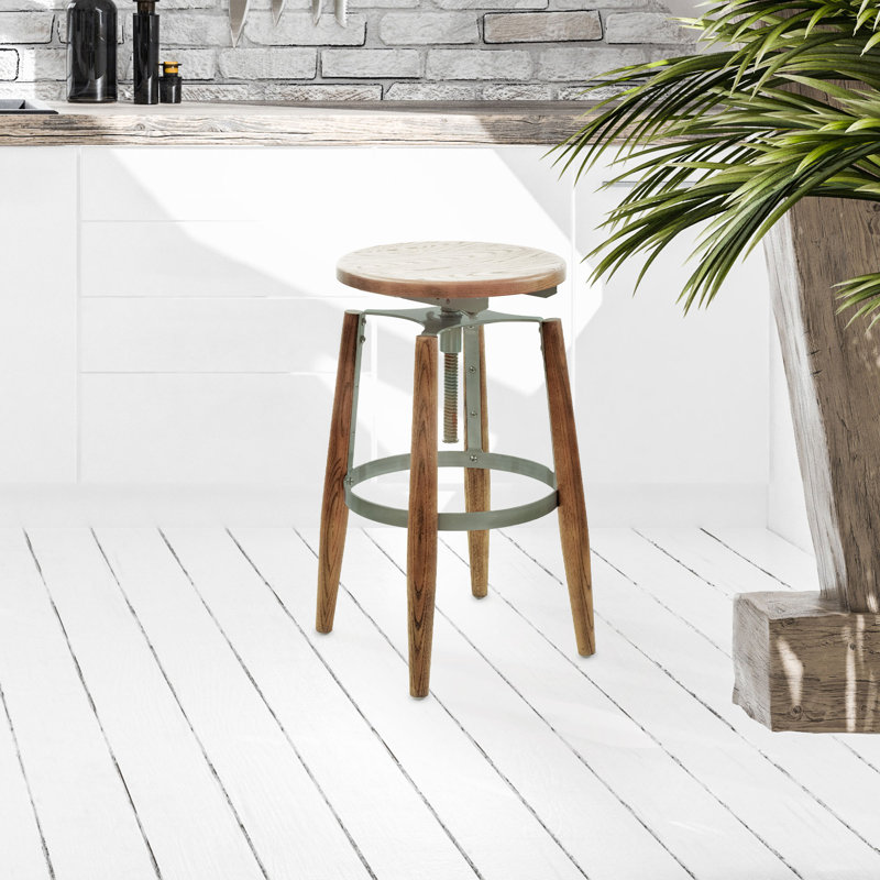 Tabouret de bar rotatif à hauteur réglable en métal