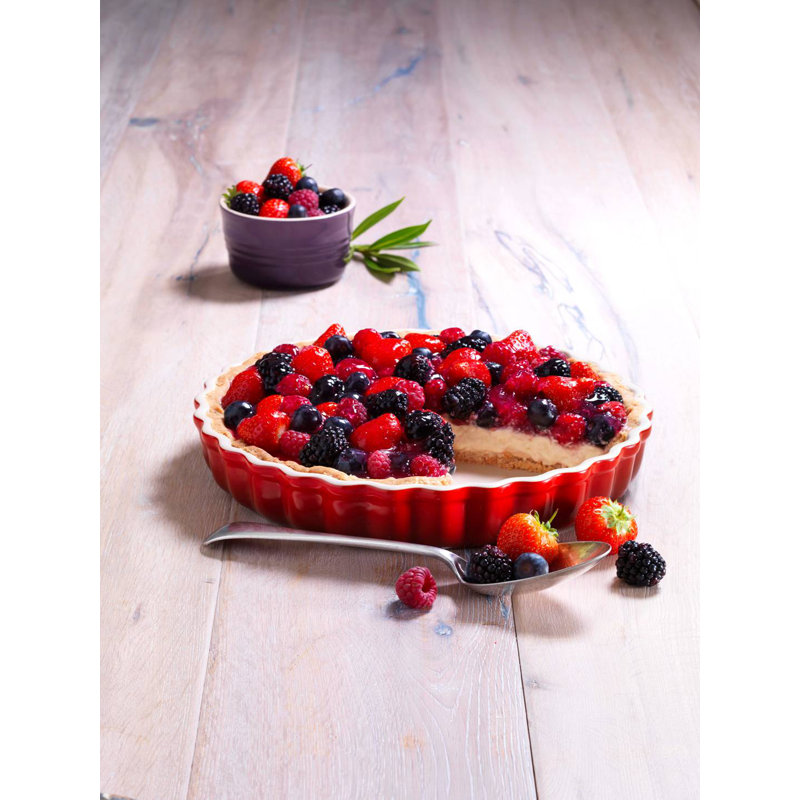 Le Creuset Stoneware Tart Dish, Cerise, 9"