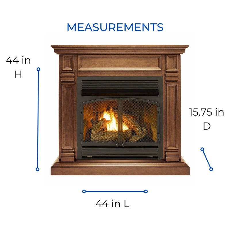 Duluth Forge Dual Fuel Ventless Gas Fireplace With Mantel, Toasted Almond, Yes