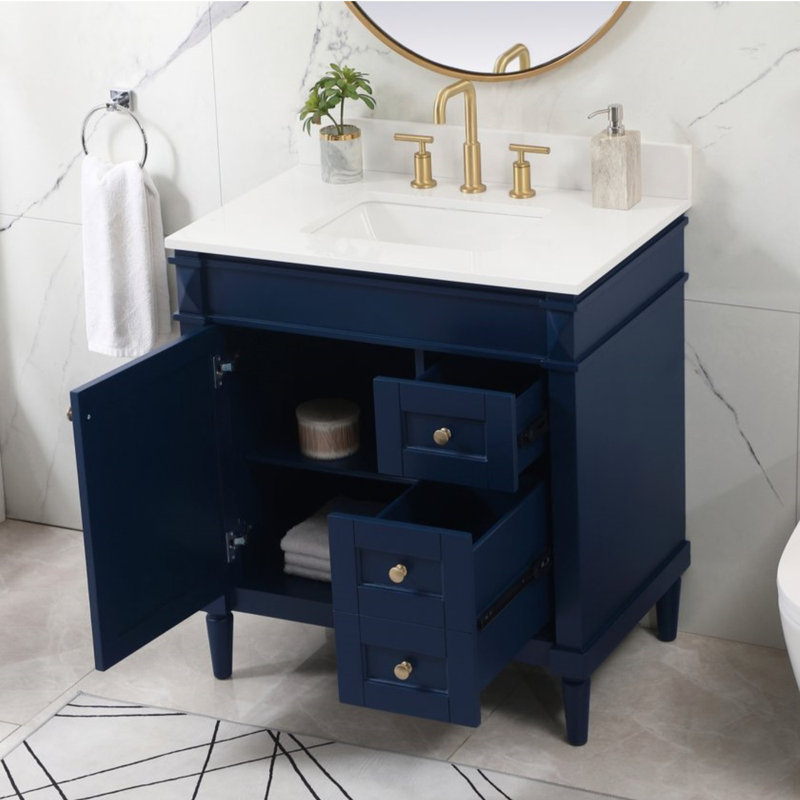 Ensemble de meuble-lavabo simple 32 po Readington, Bleu
