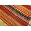 1950s Multi Stripe Geometric Flatweave Wool Vintage Turkish Kilim Square Rug 5'0" x 5'0" Area Rug