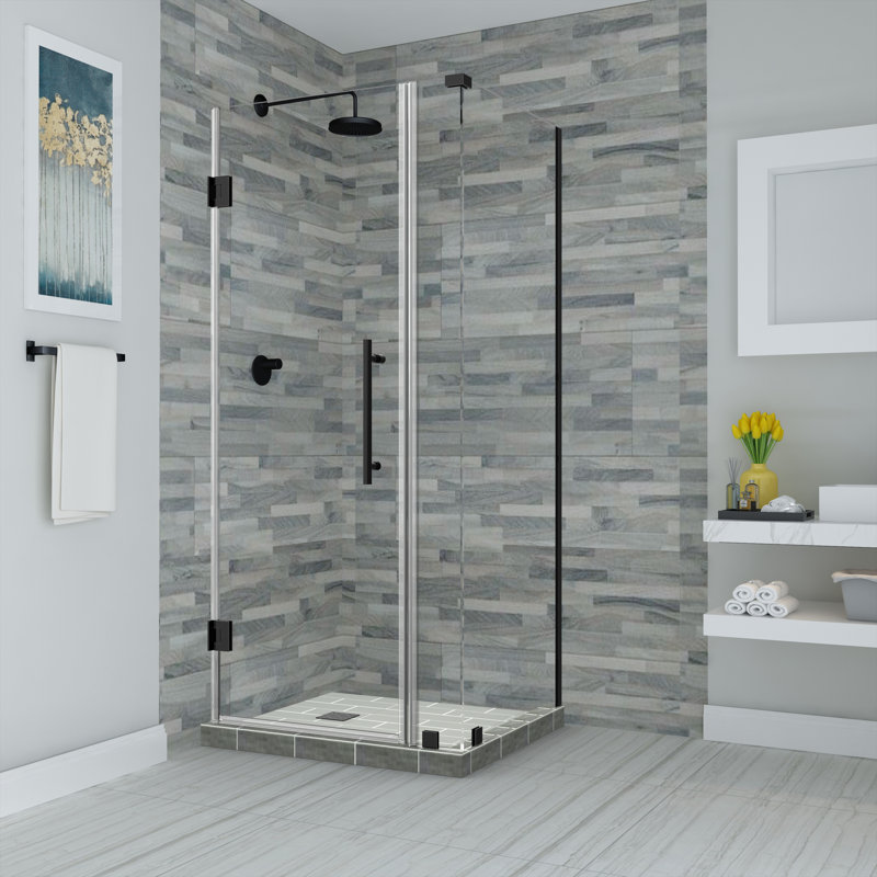 Cabine de douche rectangulaire à charnière 36 po x 72 po Bromley