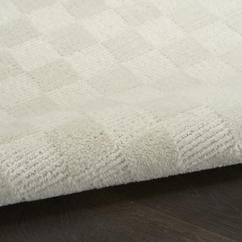 Gracie Oaks Corrigan  Ivory Modern Indoor Rug, Rectangle 9' x 12' 