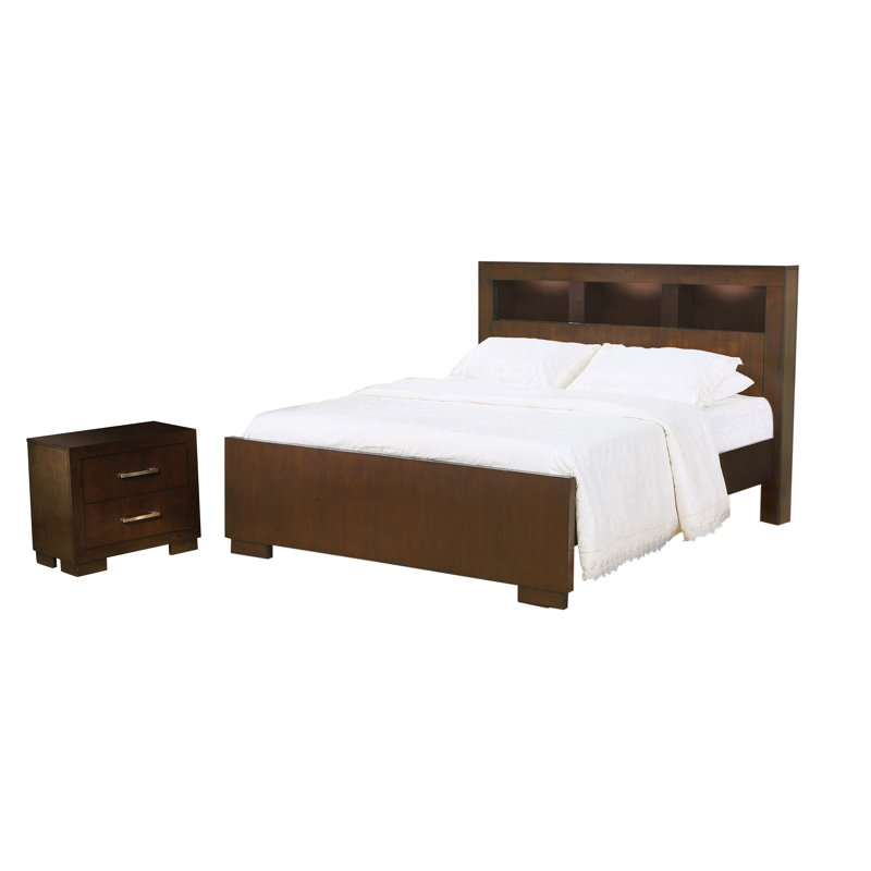 Hearne Cappuccino 2-Piece Bedroom Set with Nightstand, King