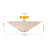 3-Light Mushroom-Shaped Fabric Semi-Flush Mount
