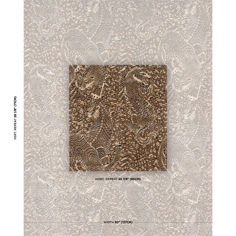 Tigress Velvet Fabric, Tan