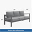 Ensemble de conversation 5 pièces pour patio moderne en aluminium, canapé d'extérieur 7 places avec coussins épais gris foncé et structure grise et table basse-1794631929