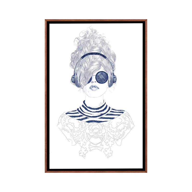 Groove Baby by Jenny Rome - Painting on Canvas, Classic Brown Wood Framed, 101.6 cm H x 66.04 cm W
