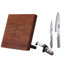 Global Classic Magnetic Easel 3 Piece Knife Set With Sharpener - Black