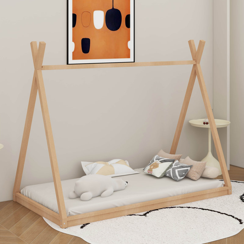 Lit tente en bois pour lit simple, Blanc