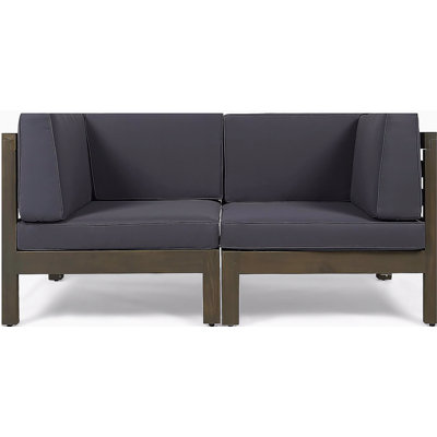 OANA 2-Piece LOVE SEAT SET, DARK GREY