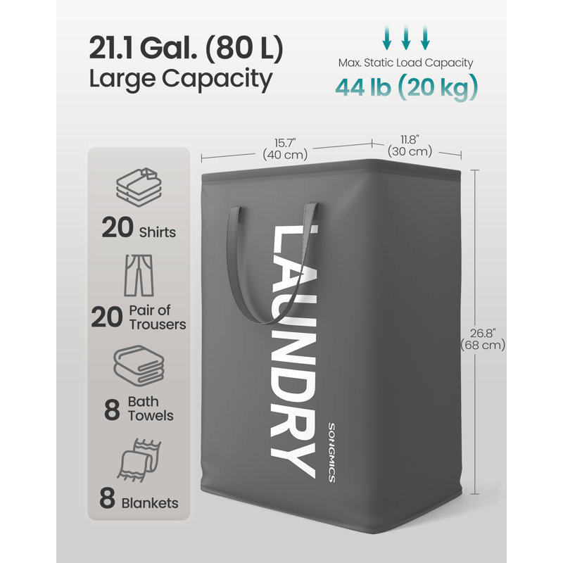 Fabric Laundry Sorter, Grey