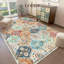 Tapis de salon à motifs floraux, grand tapis oriental 240 x 300 cm avec envers antidérapant, tapis de sol imprimé pliable, tapis d'intérieur traditionnel qui ne peluche pas, idéal pour la chambre, la salle à manger et la cuisine, orange.-1246099433-1246099447