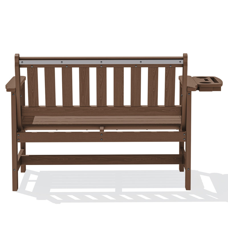 Banc d'extérieur en PEHD Genivieve, Brun