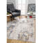 Tapis beige / bleu abstrait en polypropylène tissé à la machine 6 pi 6 po x 9 pi 6 po