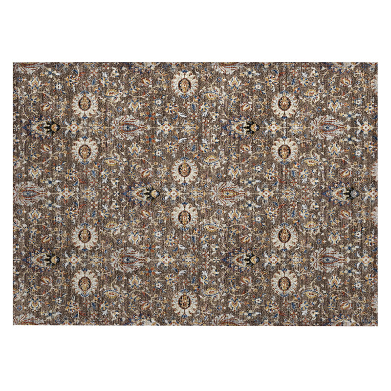 Machine Washable Indoor/Outdoor Husby ACN2192 Global Rug, Rectangle 1'8" x 2'6"