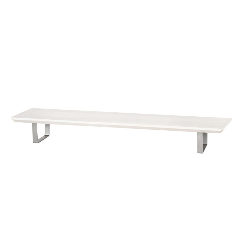 Support pour écran Giannah, Blanc lavé/ nickel, 40 pouces