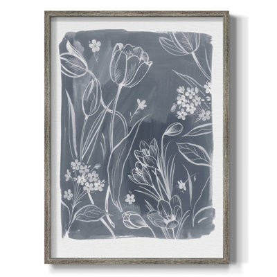 «Early Spring Blooms I», reproduction encadrée - bois massif