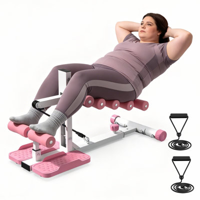 Pink Deep Squat Machine for Home Gym – Glutes & Leg Trainer with Resistance Bands, Squat Assist Machine for Core, Legs & Full-Body Workout, Ergonomic Design, Space-Saving, Heavy-Duty Frame, Ideal for Apartment, Office, and Compact Workout Spaces