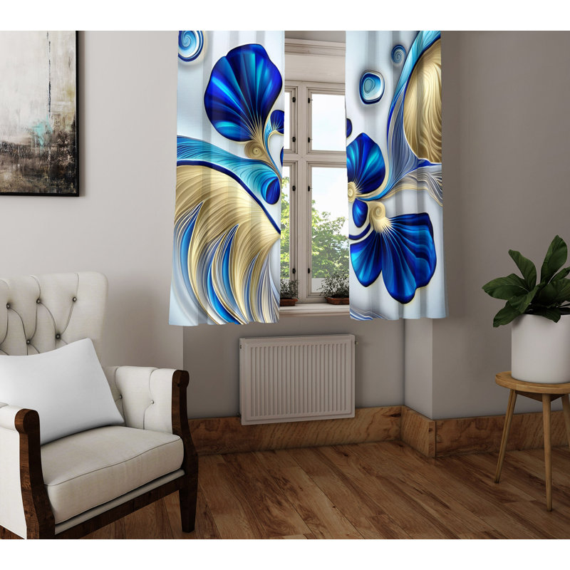 Paire de rideaux semi-transparents en polyester Aidi, L 20 po x L 52 po
