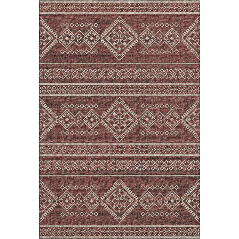 Premium Machine Washable Vivijana AMF120 Paprika,  Rectangle 9' x 12'