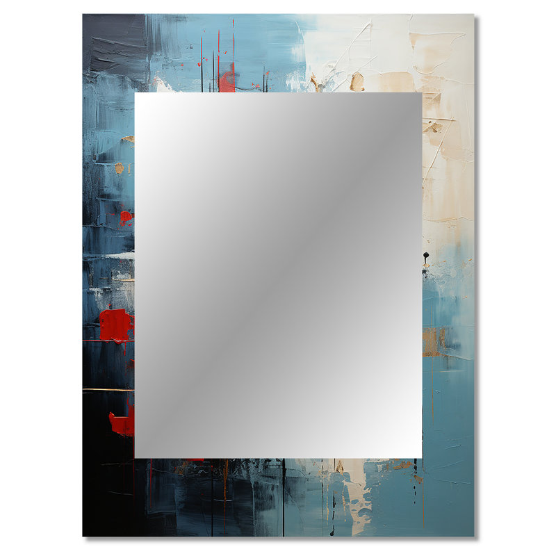 Collage Serenade I - Abstract Collages Decorative Wall Mirror, Modern Mirror, Printed Metal Art, 40" x 30"