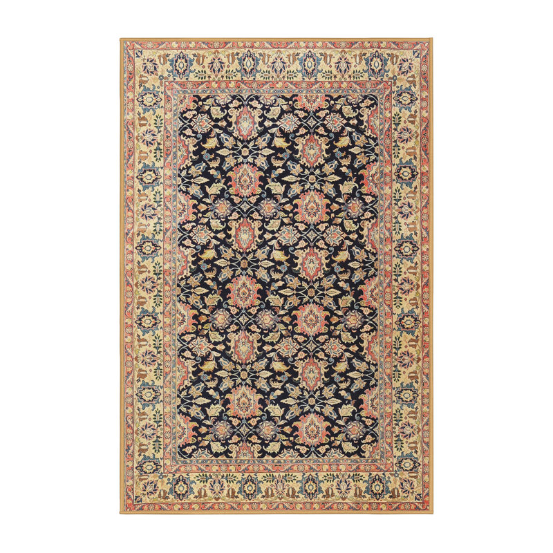 Tapis beige/gris/rouge traditionnel, Rectangle 5 pi x 7 pi