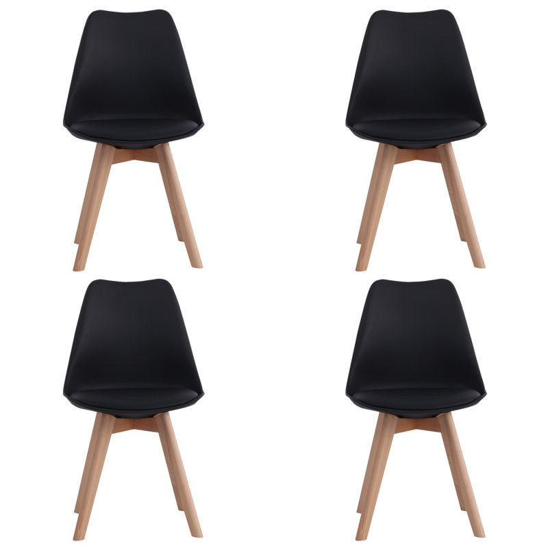 46cm H Upholstered Back Side Chair in Black