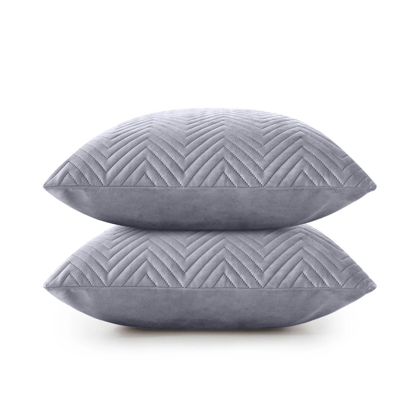 Chevron Square Cushion, Grey