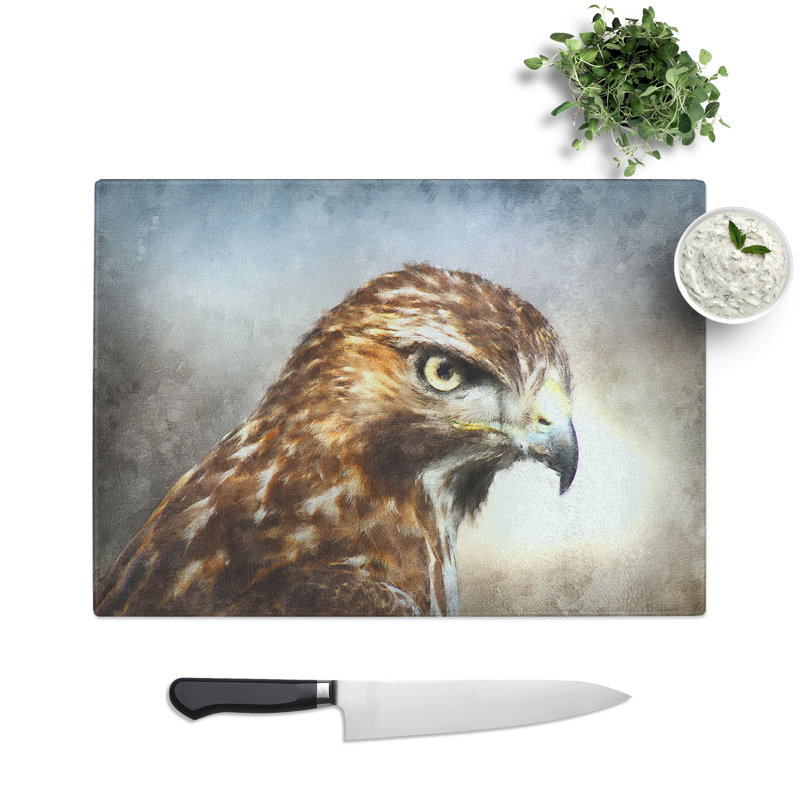 Tempered Glass Hawk Chopping Board, 28.5 cm x 39 cm