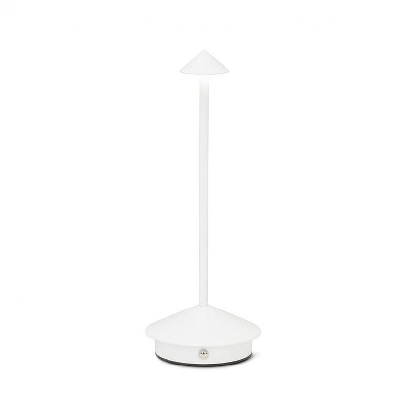 Lampe de table mince à DEL blanche mate, Blanc mat
