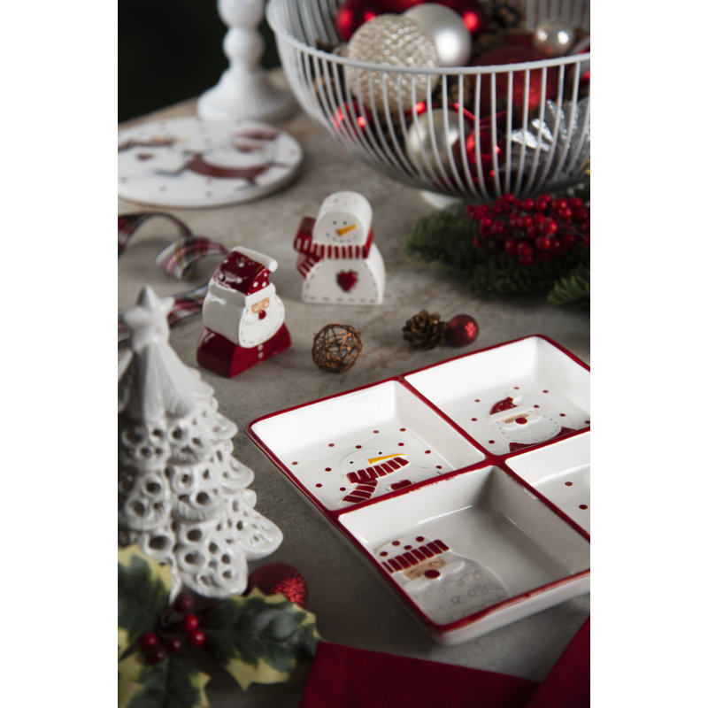 Excelsa Snowman Ceramic Servin Plate