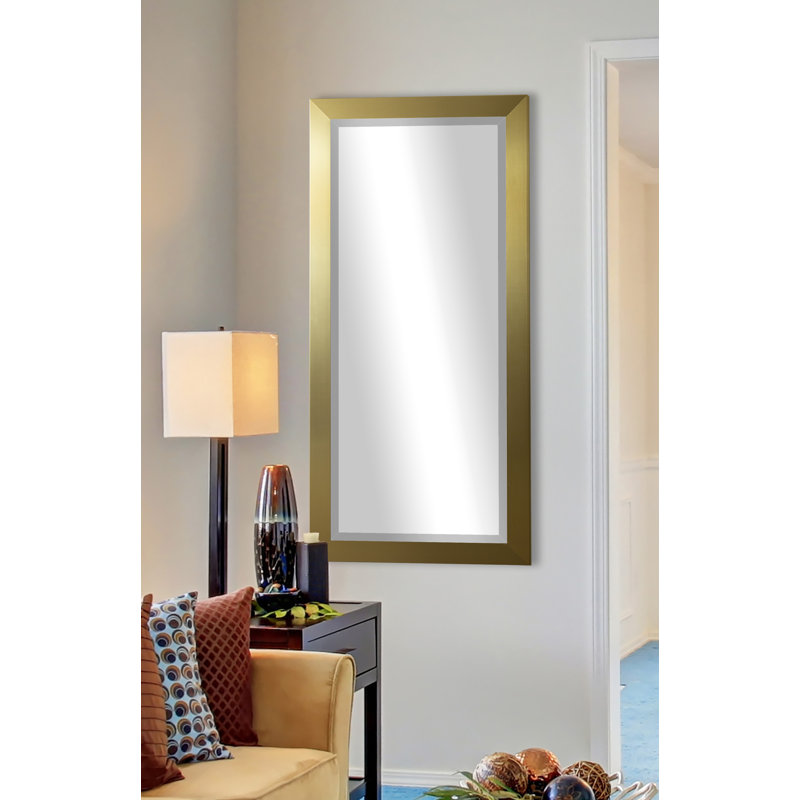 Miroir biseauté moderne / contemporain Ungar, H 63,5 po x l 25,5 po x P 0,75 po, Doré