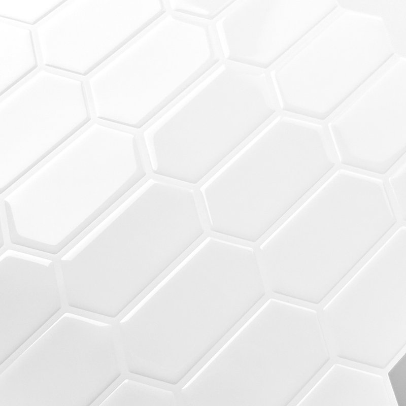 Carrelage hexagonal en vinyle blanc