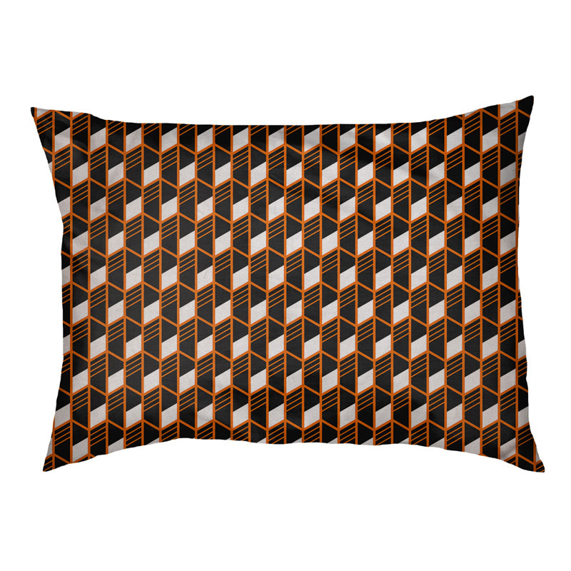 Coussin pour chien Byrge, Grand (l 42,5 po x P 32,5 po x H 14 po), Orange / Noir