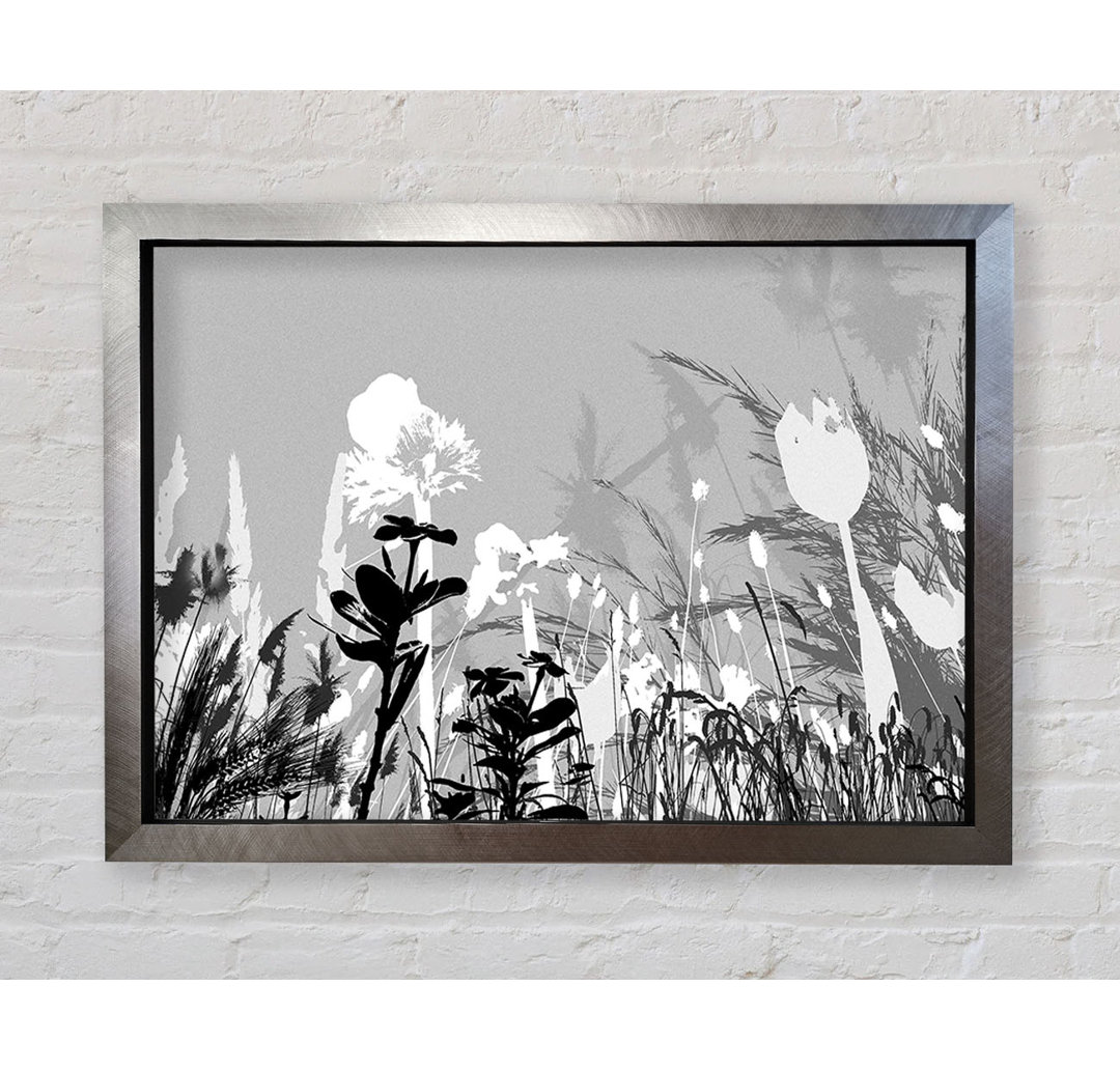 Silver Splash Flowers - Einzelner Bilderrahmen Kunstdrucke