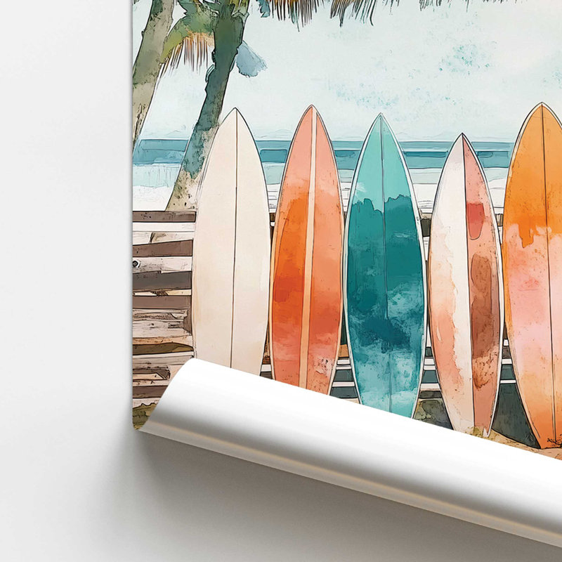 Tableau tropical imprimé, H 14 po x l 11 po
