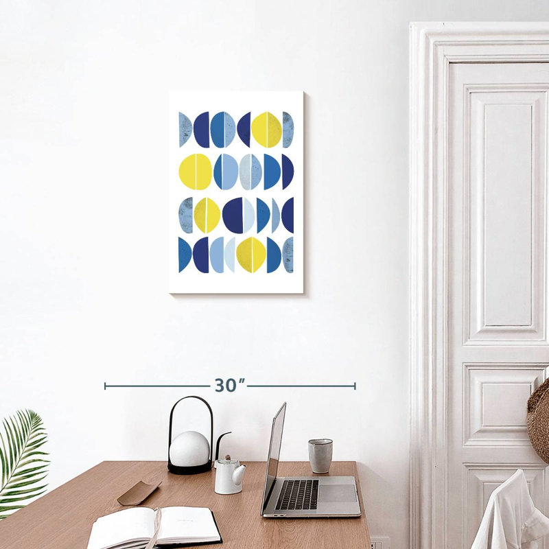 Avery bleu jaune moderne II, H 24 po x l 16 po