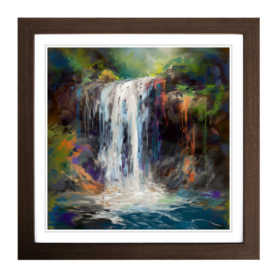 Waterfall Gestural Art No.1 - Framed Print
