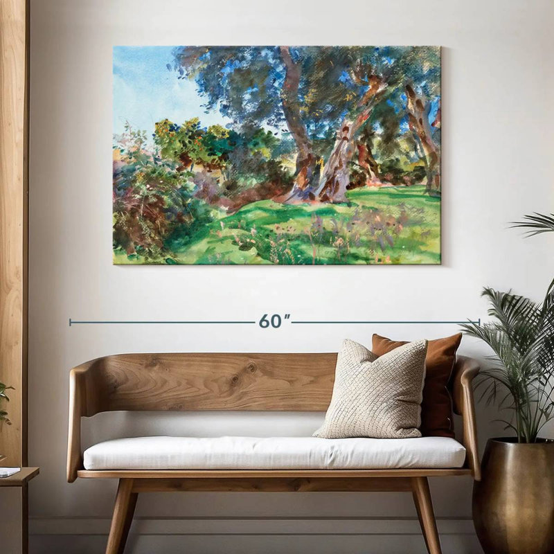 Harnek Olive Trees Corfou 1909, H 32 po x l 48 po
