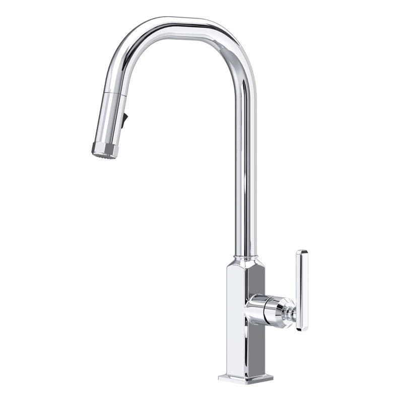 Apothecary Pull-Down Kitchen Faucet With C-Spout, Polished Chrome