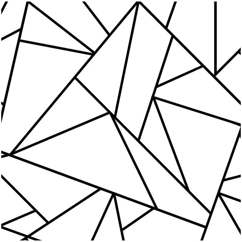 Rouleau de papier peint géométrique Origami L 27 pi x l 25 po, Noir / Blanc