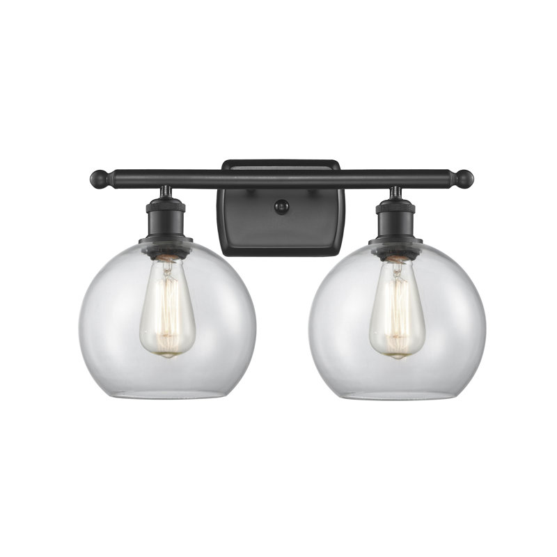 Almatine 2 - Light Vanity Light, Clear, Matte Black, Incandescent